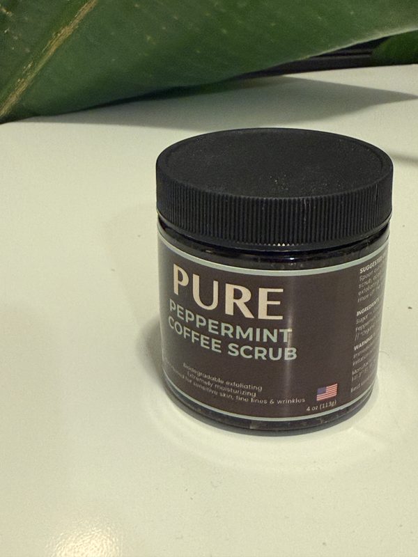The delivered Pure peppermint coffee scrub jar at home